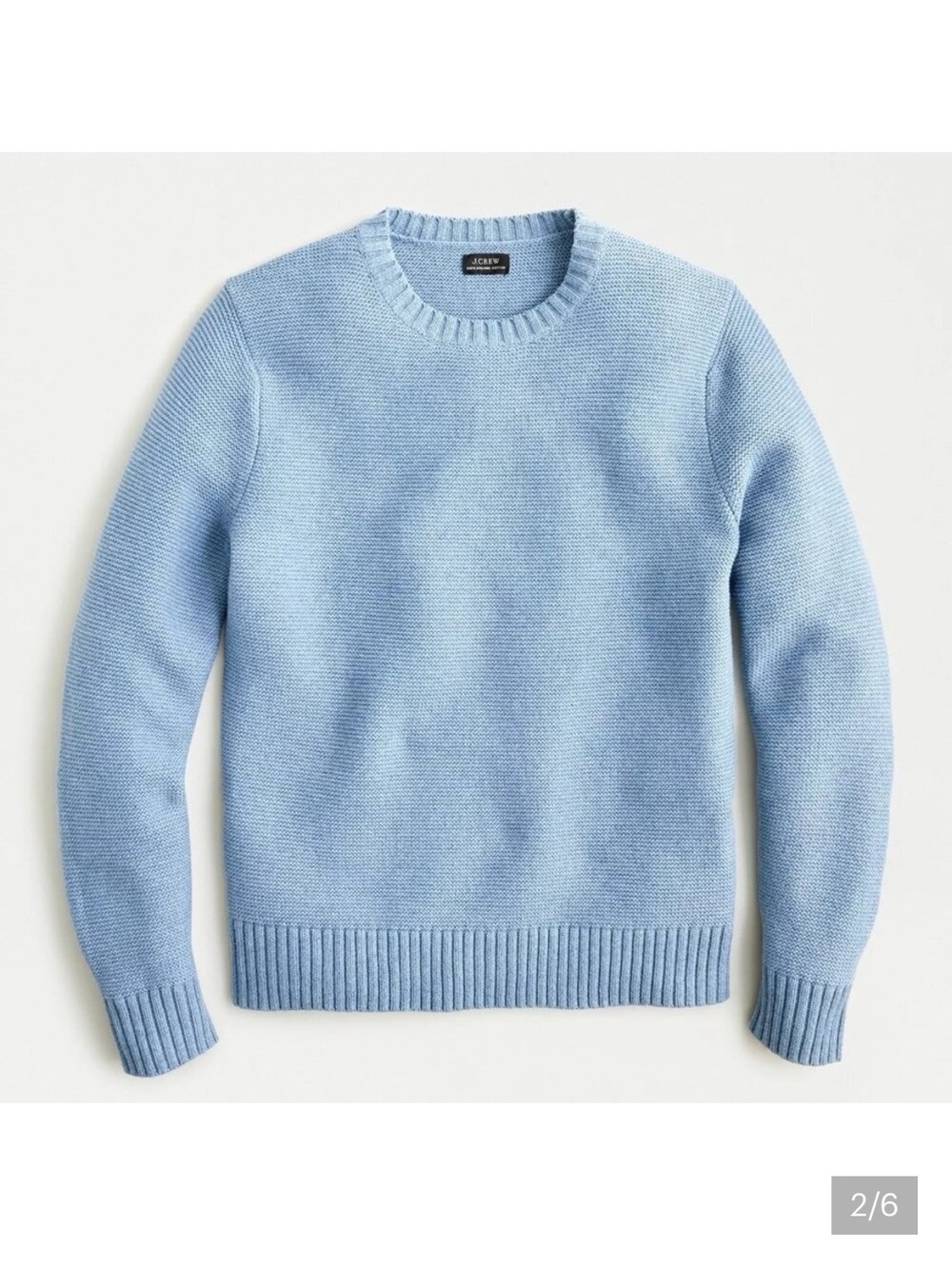 J Crew Mens Organic cotton crewneck sweater garter stitch AG787 Size XXL